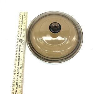 Pyrex Smoked Brown Amber Lid Replacement 1.5Qt Corning Visions